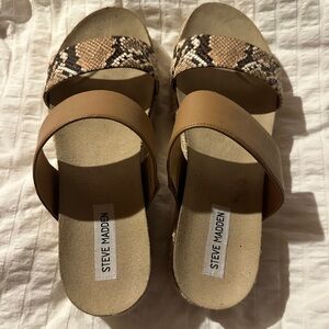Steve Madden snake print platform sandals